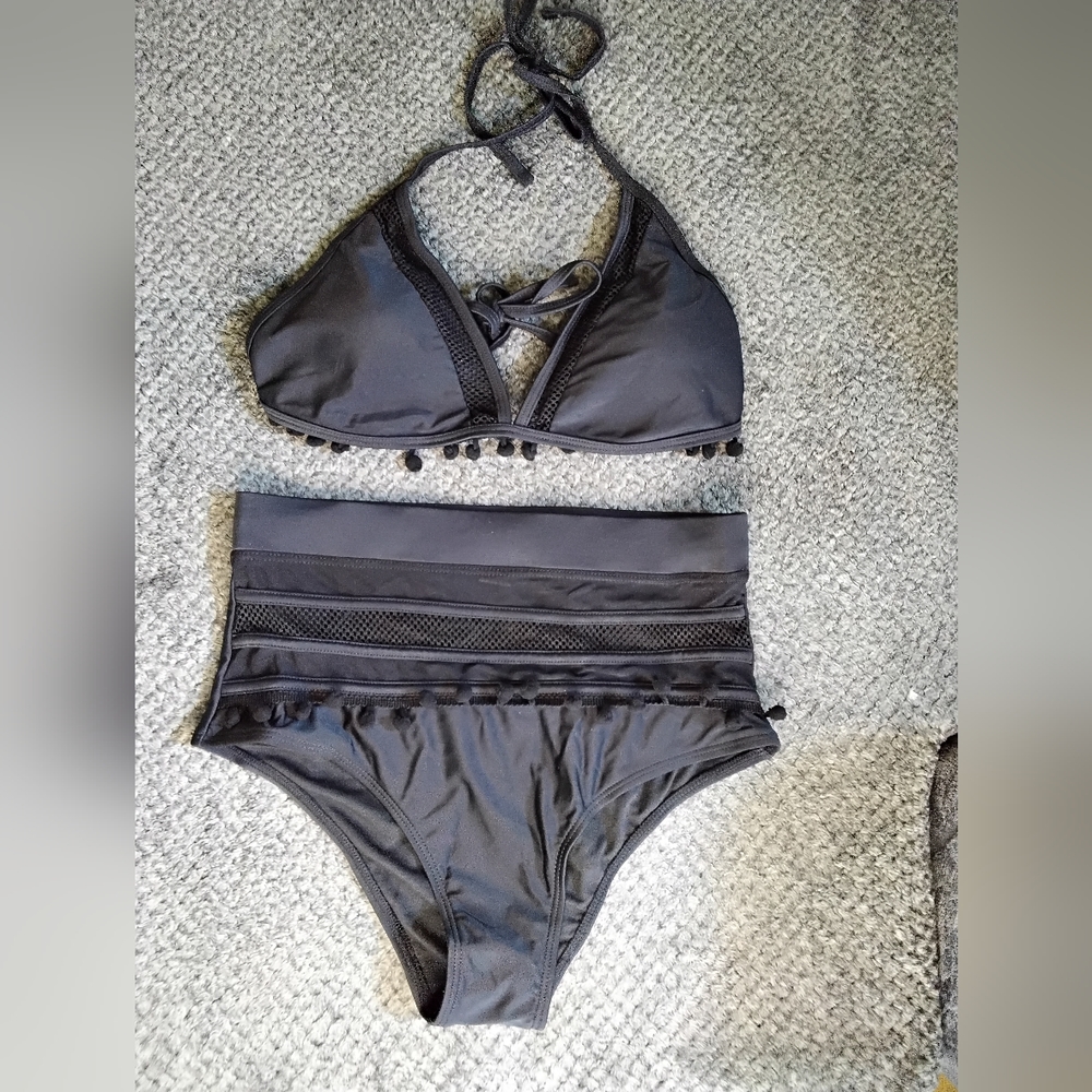 Two Piece Women’s Swim, Small, Black